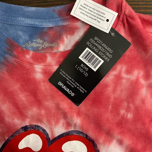 NWT Children's Unisex The Rolling Stones Short Sleeve Tie Dye Tee LARGE 10/12 - Picture 5 of 5
